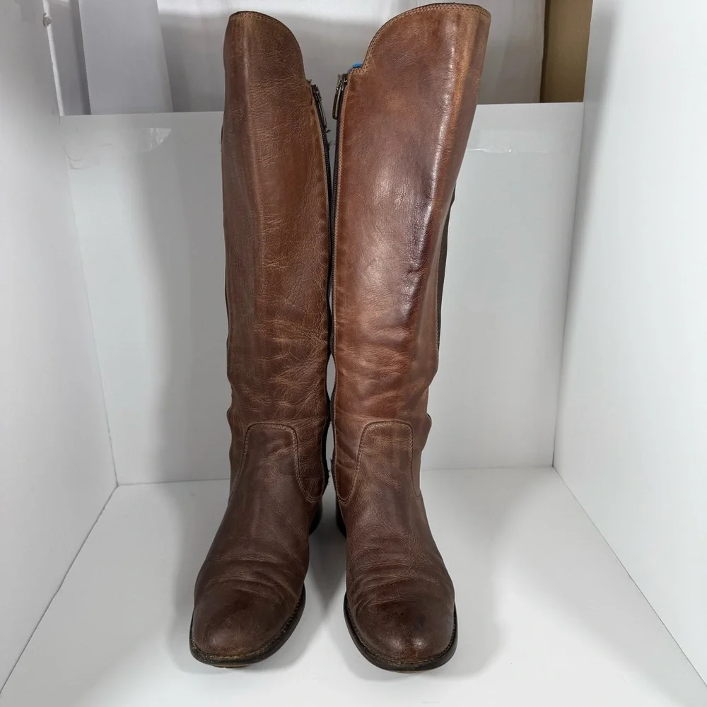 Donald J Pliner Signature Knee High Brown Zip Up Boots Made In Italy Size 8